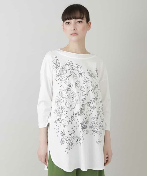 HIROKO KOSHINO / ヒロココシノ 発泡ラメプリントカットソー HIROKO KOSHINO / ヒロココシノ 発泡ラメプリントカットソー