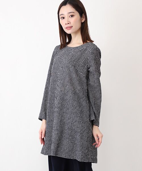 お値下げ❣️TABASAタバサ　タグ付き新品　チュニック　サイズ34 TABASA / タバサ ふくらみギンガムチュニック : タカシマヤ