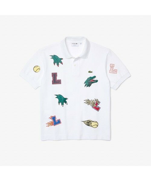 LACOSTE / ラコステ カスタムコミックグラフィックワッペンポロシャツ