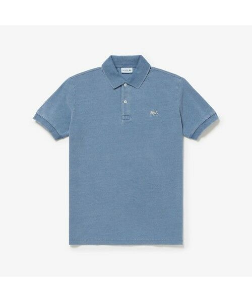 LACOSTE ラコステ ポロシャツ インディゴ デニム系 ラコステ LACOSTE 配色リブニットインディゴポロシャツ （ダーク