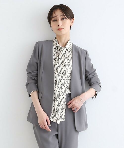 INDIVI / インディヴィ 【こなれSETUP/洗える】ノーカラージャケット  