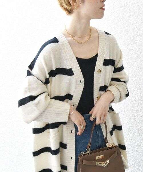 SHIPS for women / シップスウィメン カシミヤ クルーネック カーディガン SHIPS Primary Navy Label:シルク カシミヤ クルーネック