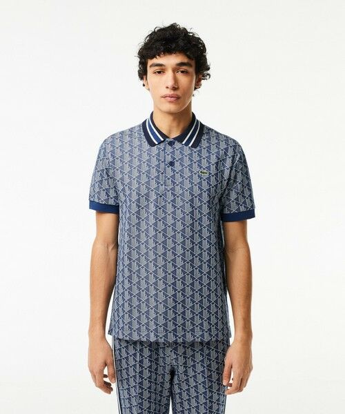 LACOSTE ラコステモノグラム　ポロシャツ US L L