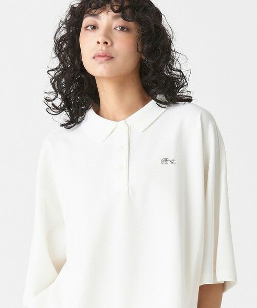 ラコステ　LACOSTE 変形　キモノスリーブ　ホワイト　ポロシャツ　36サイズ ラコステ LACOSTE 変形 キモノスリーブ ホワイト ポロシャツ 36