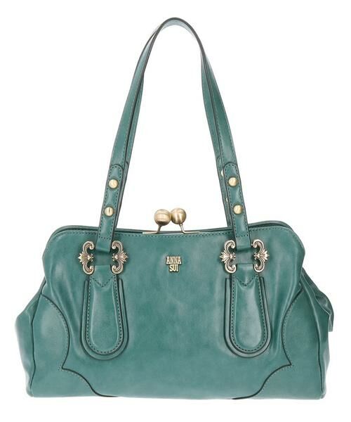ANNA SUI 2wayキャンバストートバッグ　青緑　ポーチつき　新品 ANNA SUI 2wayキャンバストートバッグ 青緑 ポーチつき 新品