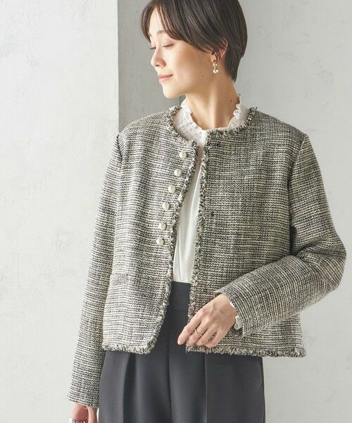 SHIPS（シップス） 〈セレモニー対応可〉スラブ ツイード ノーカラー