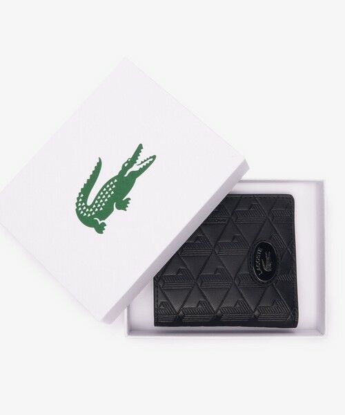 LACOSTE モノグラム ラウンドファスナー 二つ折り財布 LACOSTE（ラコステ） モノグラム RFID 二つ折りレザーウォレット
