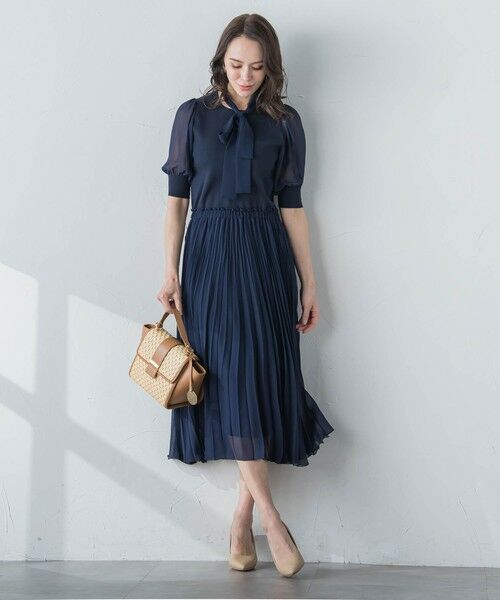 あいあい☆　ビアッジョブルー♡　プリーツドッキングワンピース☆ あいあい様専用☆ ビアッジョブルー♡ プリーツドッキングワンピース