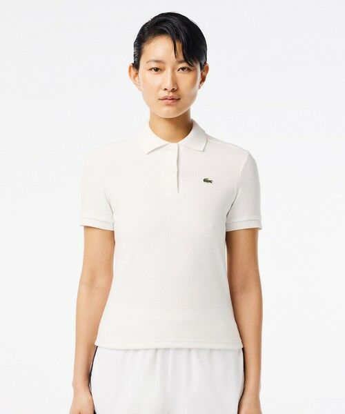 LACOSTE パイル地　半袖ポロシャツ　白 ハイゲージパイル地 オーバーサイズ 半袖ポロシャツ | LACOSTE