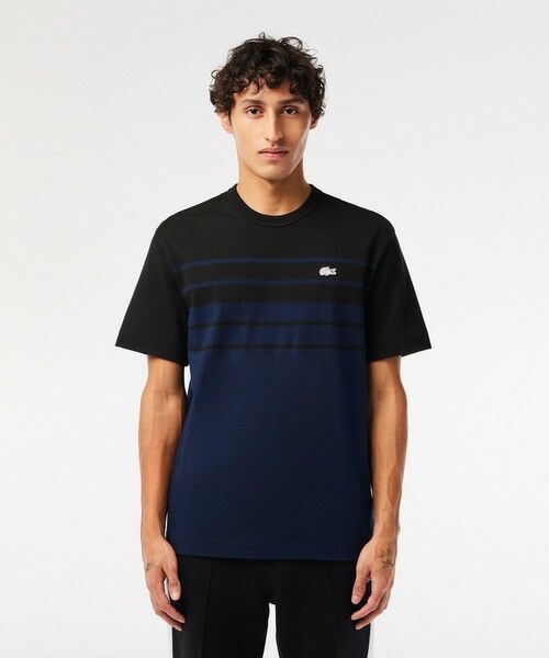 送料込★LACOSTE★TH8130 Tシャツ Men's Made In France Striped Heavy Cotton T-Shirt - T-shirts
