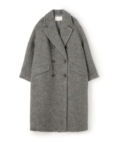 【美品】theory アルパカ混 ブロックチェック ダブルPコート 日本製 美品】theory アルパカ混 ブロックチェック ダブルPコート