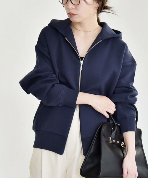 新品　SHIPS quaranciel ポンチダブルジップスウェットパーカ quaranciel:〈洗濯機可能〉ポンチ ダブルジップ スウェット パーカー