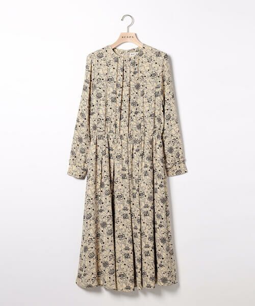 SCAPA（スキャパ） スマートフラワー長袖ワンピース : タカシマヤ