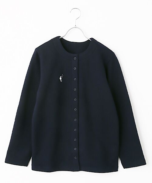 FUKUZO 襟付きカーディガン 　　　　　レディース　L ウール100% FUKUZO FUKUZO / フクゾー 婦人スエッツ地スナップカーディガン