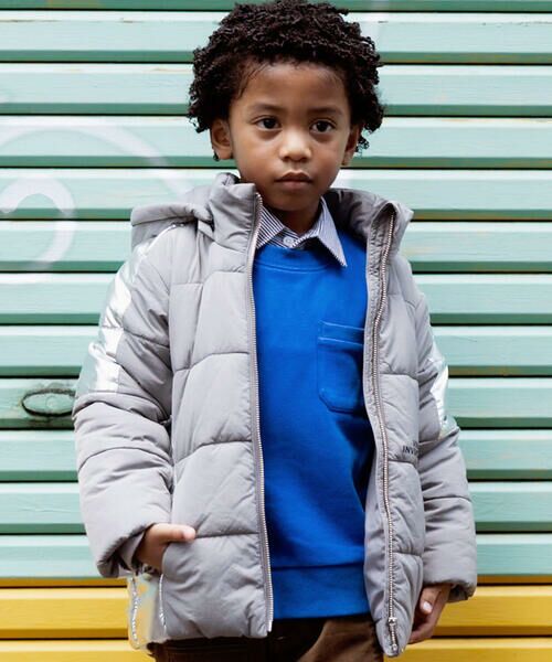 WASK（ワスク） 【撥水加工】シルバー切り替え中綿タフタジャケット