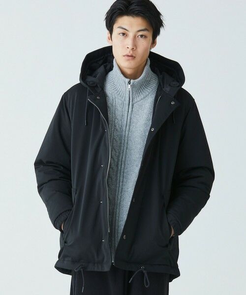 ♣ LACOSTE 黒 ピケダウンジャケット バルーンフード US XS M相当 LACOSTE（ラコステ） RDS認証ダウン 耐水透湿メンブレン バルーン