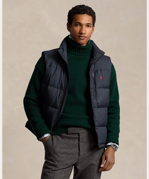 ダウンベスト ラルフローレン ラルフローレン ビッグポニー ダウンベスト ネイビー 刺繍ロゴ 2533