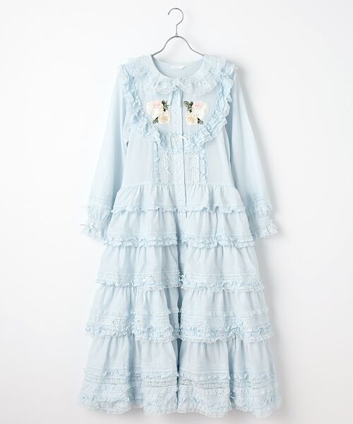 PINK HOUSE（ピンクハウス） ○ホワイトローズ刺繍使いワンピース