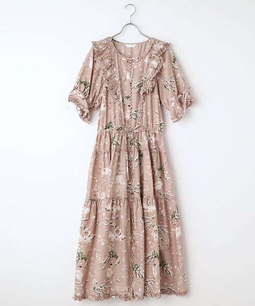 【ほぼ未使用】PINK HOUSE スワンレイク ワンピース PINK HOUSE（ピンクハウス） SWAN LAKEプリントワンピース