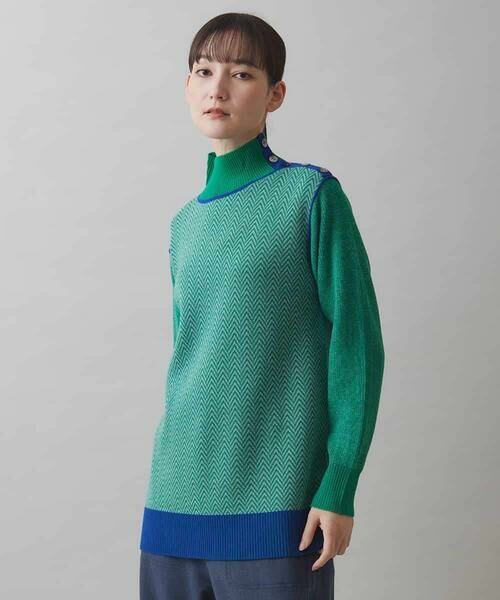 HIROKO KOSHINO（ヒロコ コシノ） ヘリンボーンウールニットプル