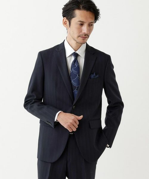 S27【tailorFUNOAKA】ビンテージストライプスーツシャツタイLサイズ TAKEO KIKUCHI（タケオキクチ） 【THE FLAGSHIP】矢絣 ストライプ