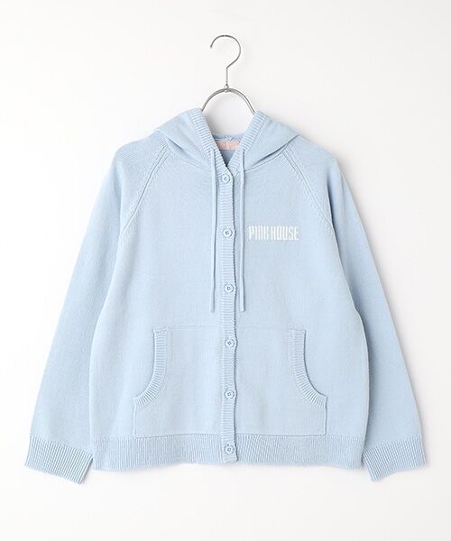 PINK HOUSE（ピンクハウス） 桜Teddy編み込みニットパーカー