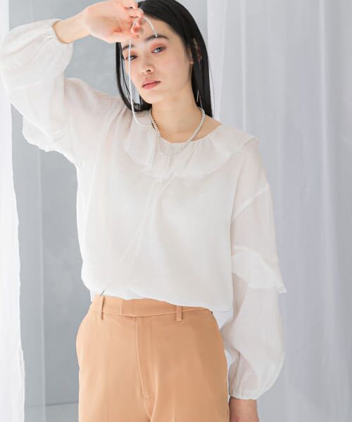 URBAN RESEARCH ROSSO / アーバンリサーチ ロッソ 『WEB/一部店舗限定カラー』楊柳フリルブラウス URBAN RESEARCH ROSSO / アーバンリサーチ ロッソ 『WEB/一部