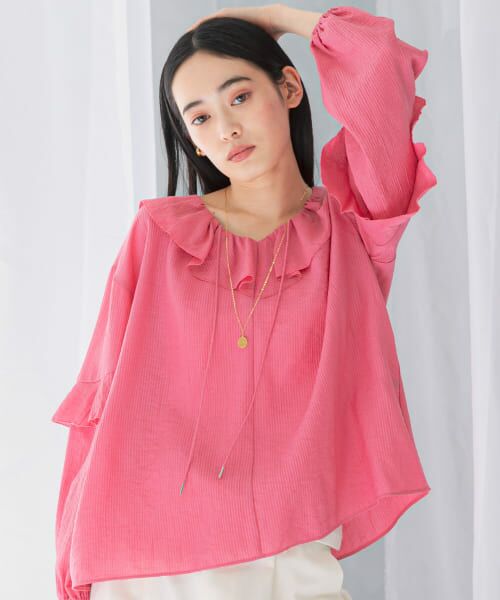 URBAN RESEARCH ROSSO / アーバンリサーチ ロッソ 『WEB/一部店舗限定カラー』楊柳フリルブラウス URBAN RESEARCH ROSSO / アーバンリサーチ ロッソ 『WEB/一部