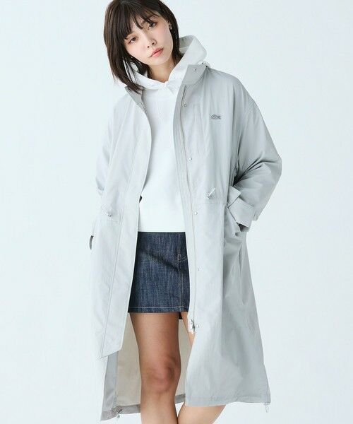 ラコステ 2way 中綿 ダッフルコート ロング グレー ウール LACOSTE LACOSTE（ラコステ） 撥水 ナイロンタフタ スタンドカラー