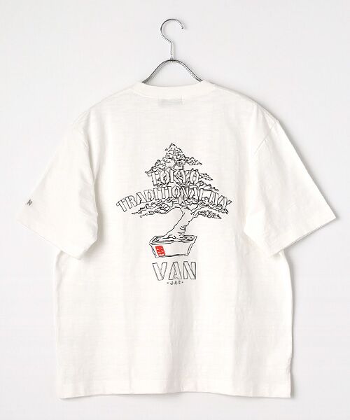 VAN VAN / ヴァン プリント刺繍Tシャツ＜盆栽＞＜スラブ天竺