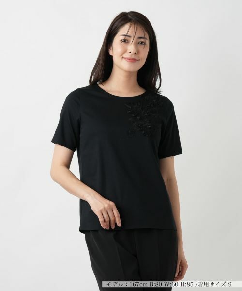 Leilian（レリアン） フラワー刺繍Tシャツ : タカシマヤファッション