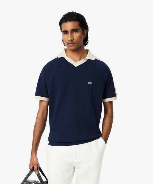LACOSTE / ラコステ メッシュショルダーオープンネックシャツ