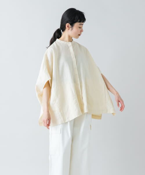 かぐれ / リネンスクエアケープシャツ : タカシマヤファッション