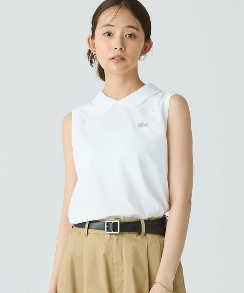 LACOSTE（ラコステ） コットン鹿の子 メッシュカラー バックボタン