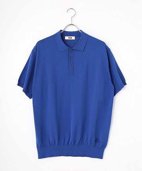 VAN 長袖ポロシャツ L ネイビー/ホワイト 長袖ポロシャツ＜鹿の子＞ ｜ VAN STORE