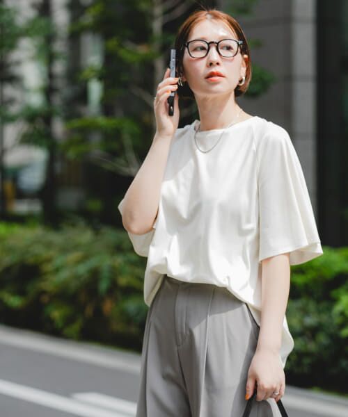 URBAN RESEARCH ROSSO / アーバンリサーチ ロッソ リンネル8月号掲載『UR TECH』Fby ROSSO　UVCUTバックテールフレアスリーブTシャツ URBAN RESEARCH ROSSO / アーバンリサーチ ロッソ リンネル8月号