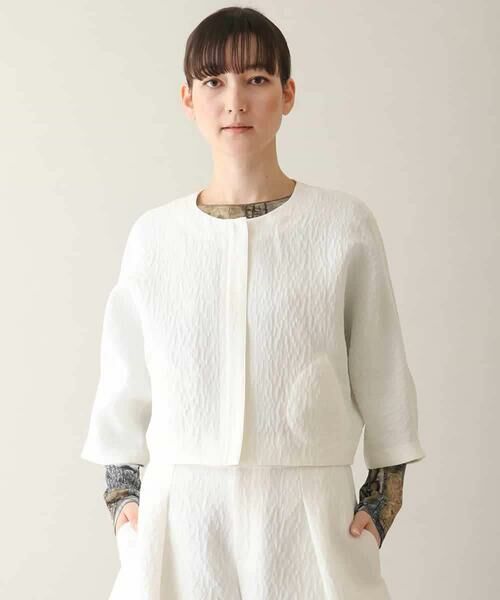 HIROKO KOSHINO（ヒロコ コシノ） ジャカードノーカラージャケット