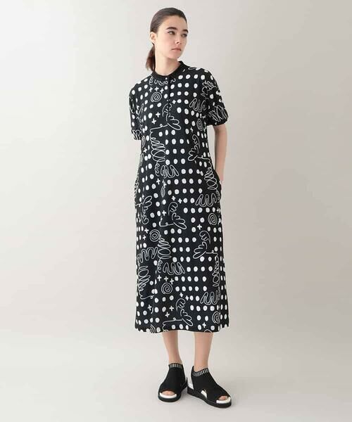 HIROKO KOSHINO（ヒロコ コシノ） 幾何ドット柄プリントワンピース