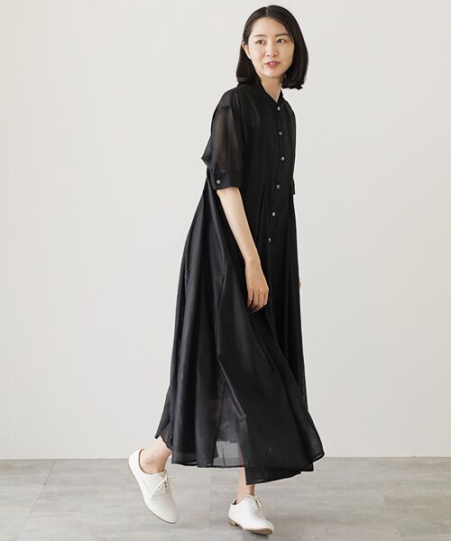モガ MOGA 村山佳世子コラボ リヨセル混ロングワンピース ベージュ 2 MOGA（モガ） feerique スパンボイルワンピース : タカシマヤ