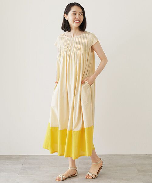 TABASA（タバサ） バイカラーコットンローンワンピース : タカシマヤ