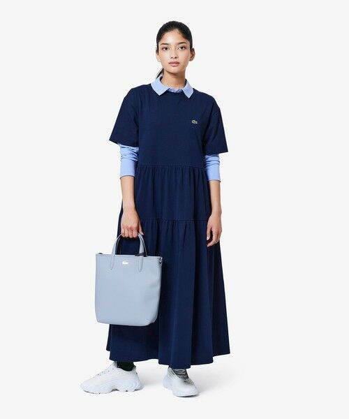 LACOSTE（ラコステ） ティアード切り替え コットンドレス マキシ丈
