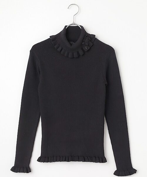 PINK HOUSE / ピンクハウス モチーフ付きタートルリブニット