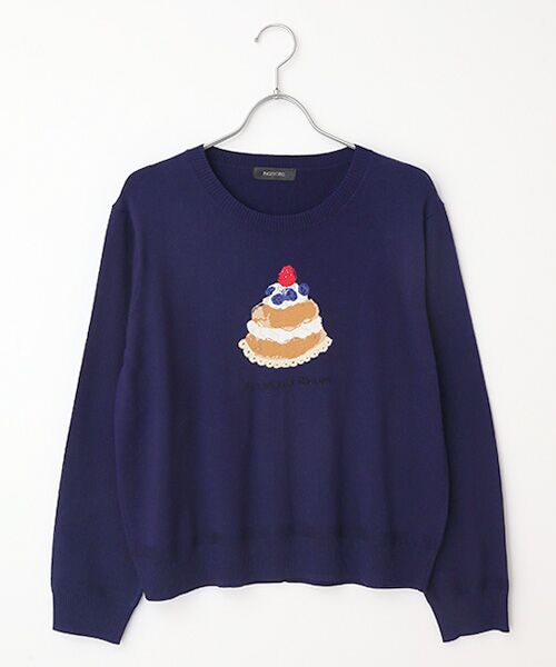 インゲボルグ　スイーツワンポイントセーター　美品　本日9/30迄の出品❗️ INGEBORG / インゲボルグ スイーツワンポイントセーター