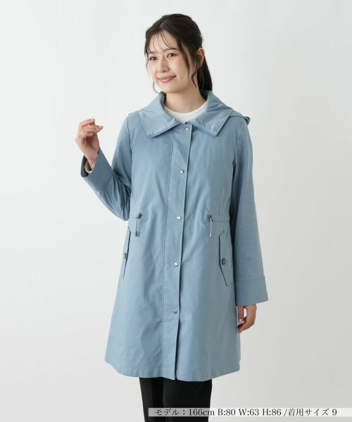 Leilian（レリアン） 【はっ水加工素材】中わたフーデッドハーフコート