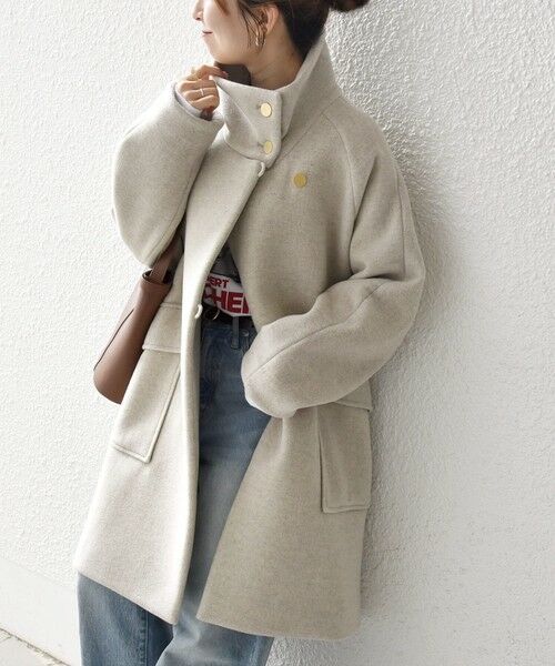 SHIPS（シップス） SHIPS any: カシミヤ ミックス スタンドカラー