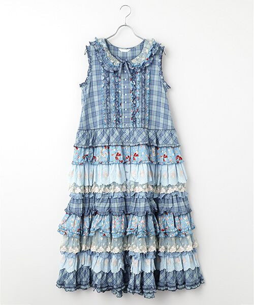 PINK HOUSE（ピンクハウス） ローズレース使いパッチワークワンピース