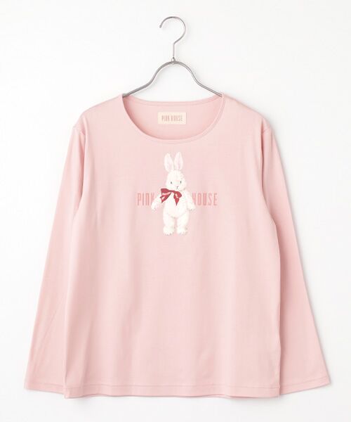 PINK HOUSE（ピンクハウス） バラ園うさぎプリントカットソー