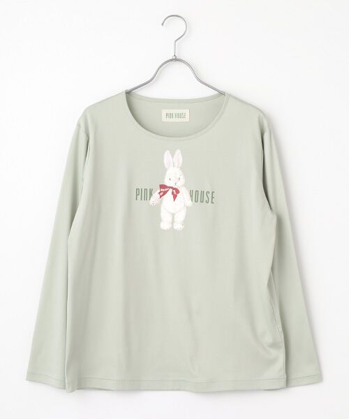 PINK HOUSE（ピンクハウス） バラ園うさぎプリントカットソー