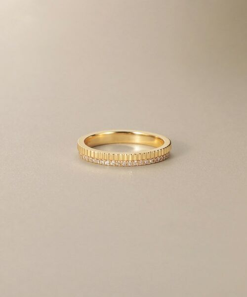 COCOSHNIK（ココシュニック） K10ダイヤモンド 縦溝 リング