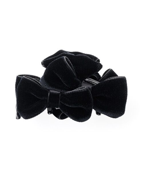 【かいかい】　Complex Biz ベルベットリボンヘアクリップブラック Complex Biz（コンプレックスビズ） プライマリーベルベット バンス